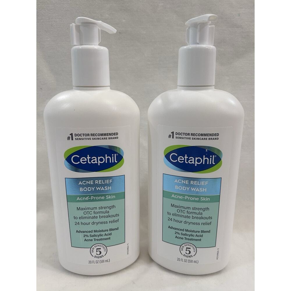 Cetaphil Acne Relief Body Wash with 2% Salicylic Acid 20 Fl Oz Lot Of 2